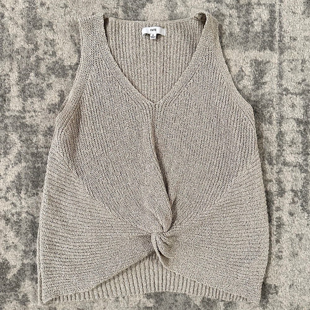 Fate Twisted Knit Sweater Tank